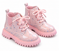 Star print ankle boots - Pink