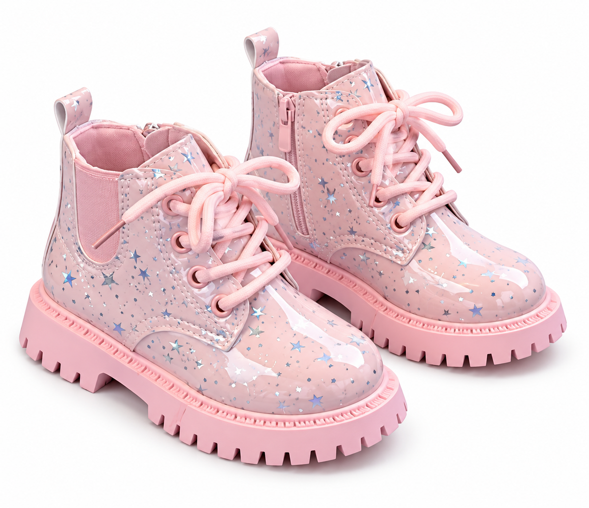 Star print ankle boots - Pink