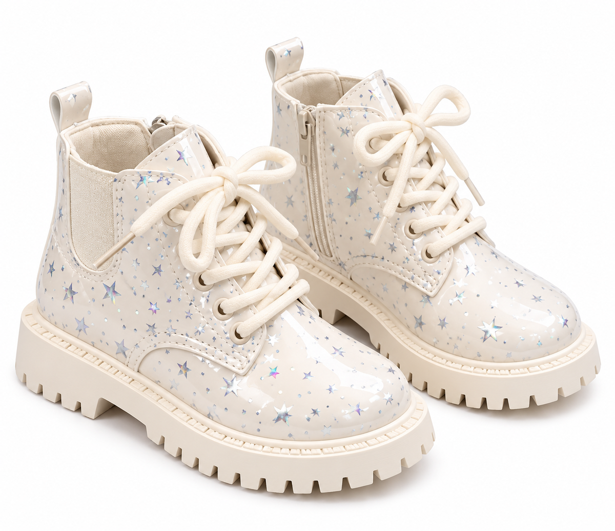 Star print ankle boots - Offwhite