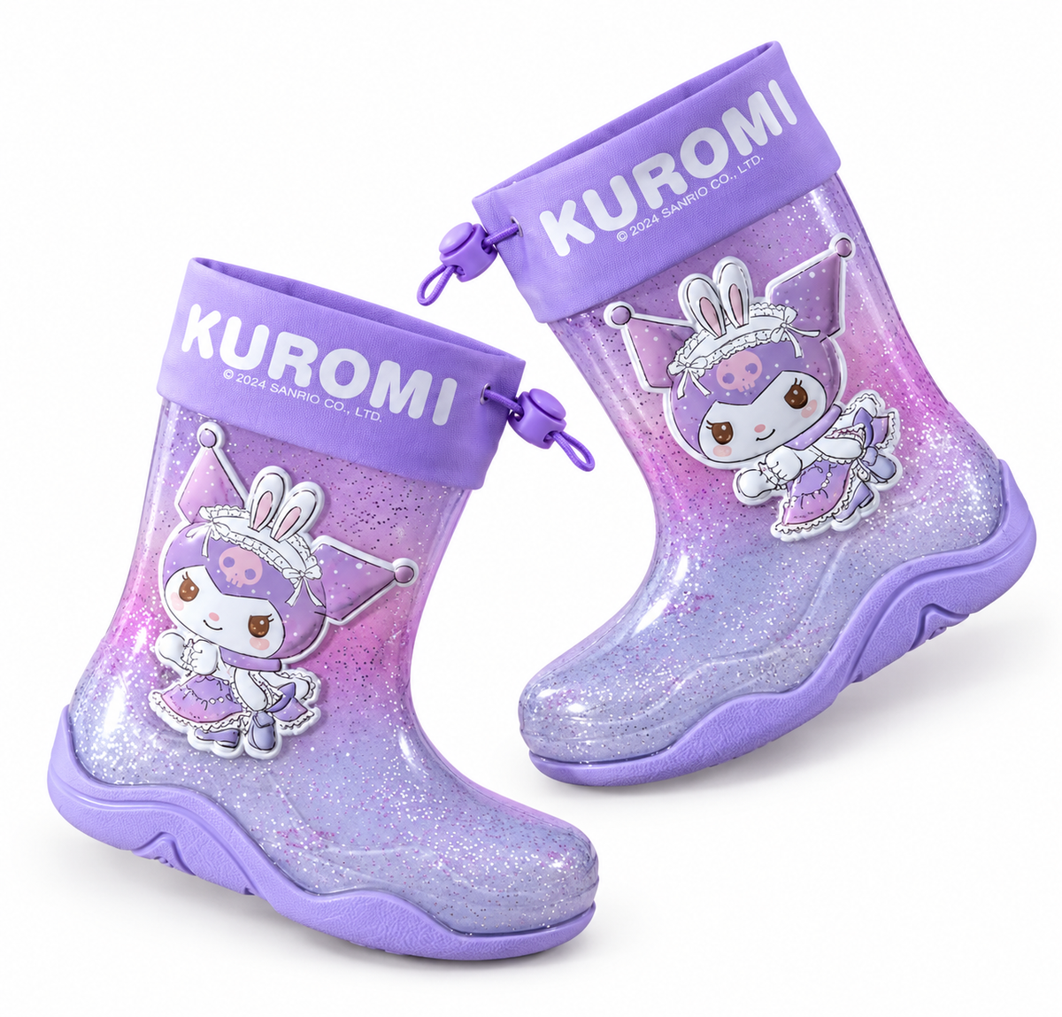 Kuromi glitter rain boots - Purple