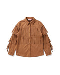 The Tan Fringe Jacket – women's jacket at Quatre Épingles, Beirut