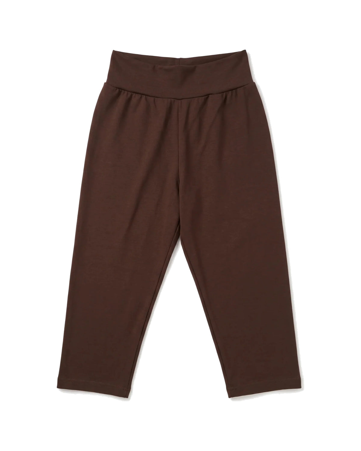 High-Waist Cropped Leggings in Chocolate Brown – women's jeans & trousers at Quatre Épingles, Beirut