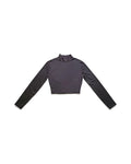 Black Cropped Mock Neck Long Sleeve Top – women's top at Quatre Épingles, Beirut