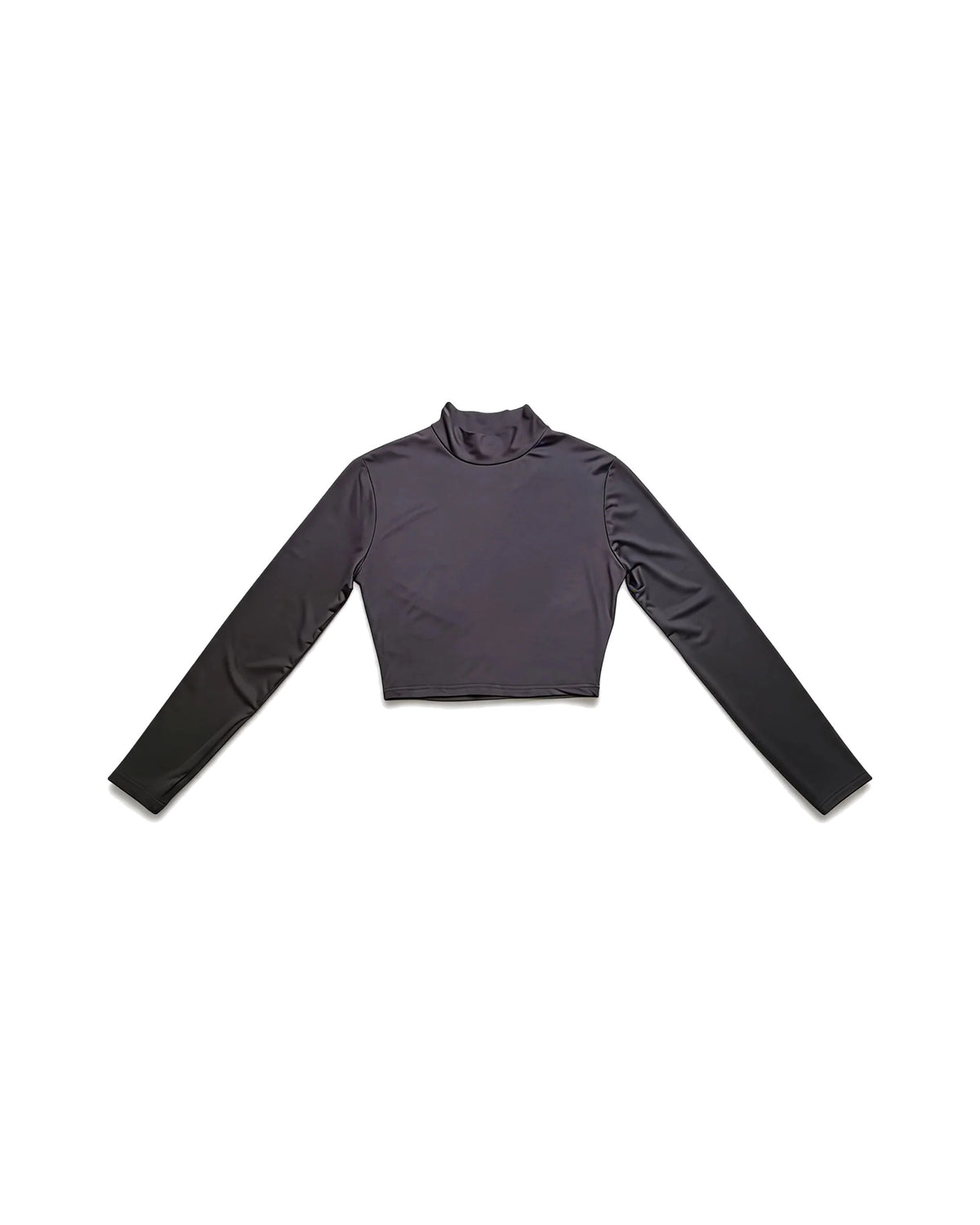 Black Cropped Mock Neck Long Sleeve Top – women's top at Quatre Épingles, Beirut