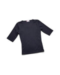 Black Ribbed Scoop Neck Half Sleeve Top – women's top at Quatre Épingles, Beirut