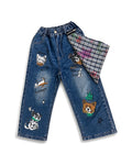 Embroidered Mixed Print Kids Jeans – girls' jeans & pants at Quatre Épingles, Beirut