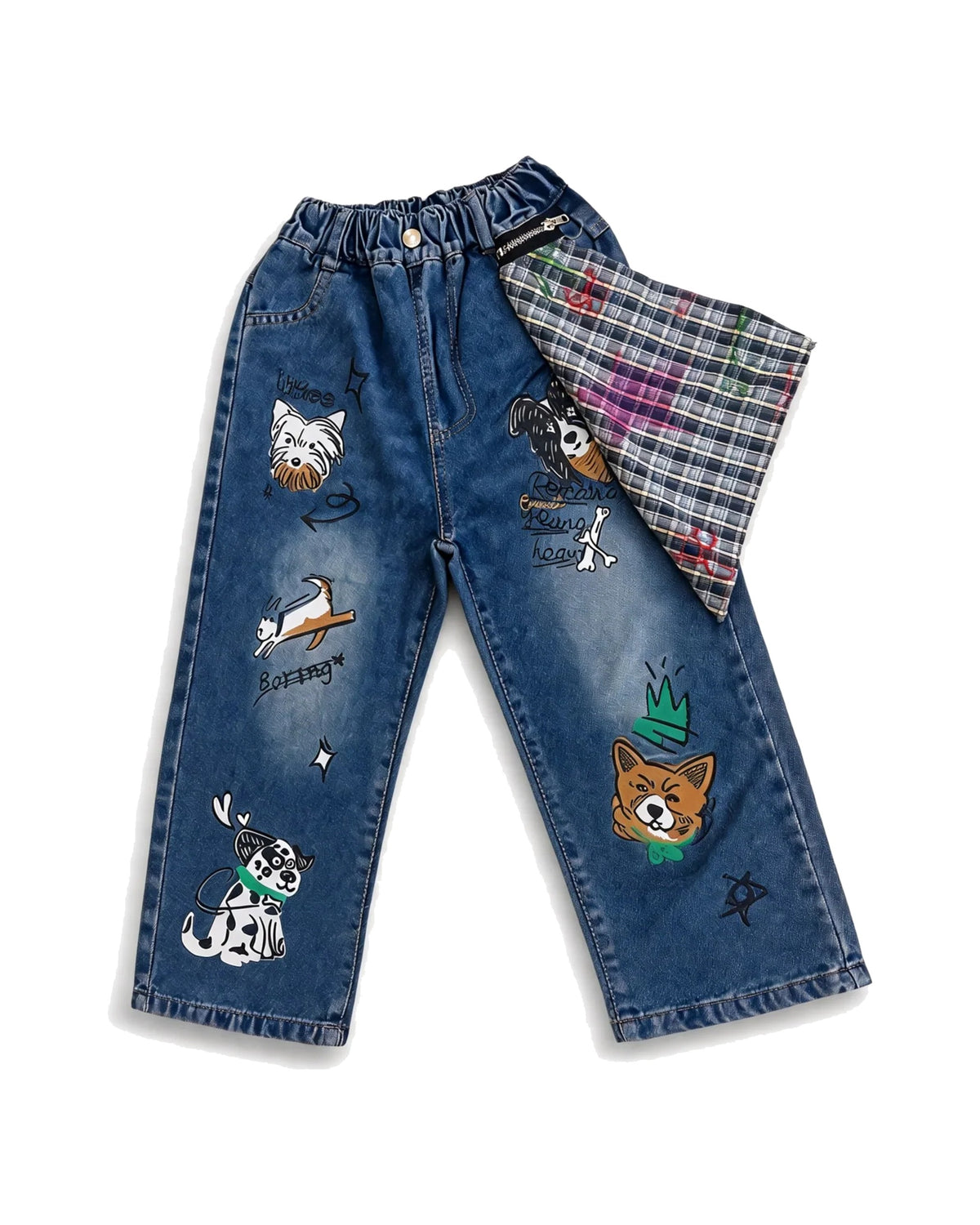 Embroidered Mixed Print Kids Jeans – girls' jeans & pants at Quatre Épingles, Beirut