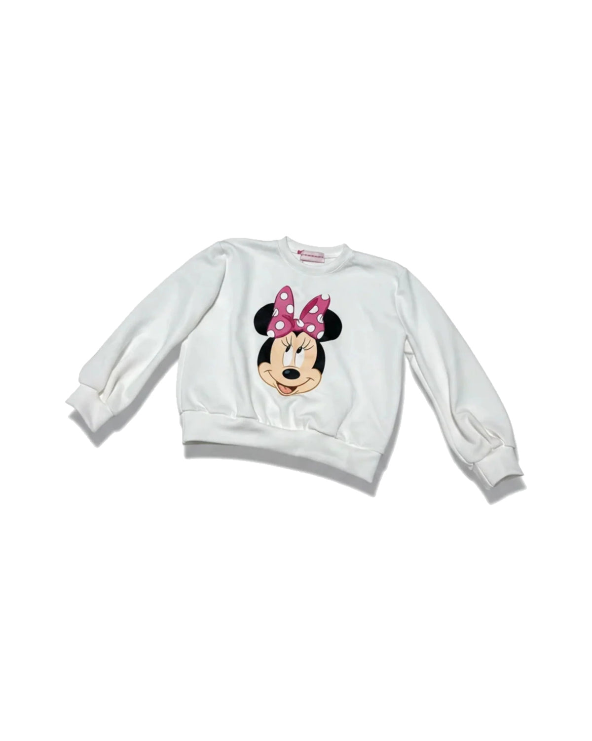 White Minnie Mouse Pink Bow Graphic Sweatshirt for Girls – girls' top at Quatre Épingles, Beirut
