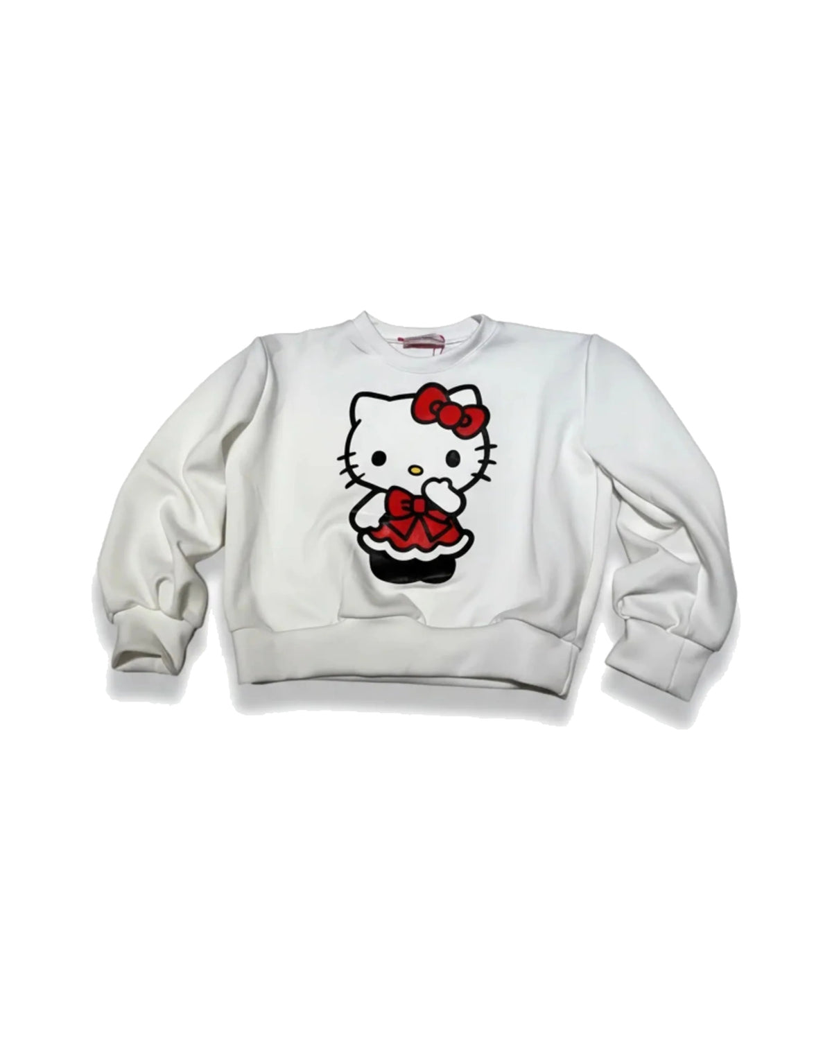 White Hello Kitty Red Bow Graphic Sweatshirt for Girls – girls' top at Quatre Épingles, Beirut