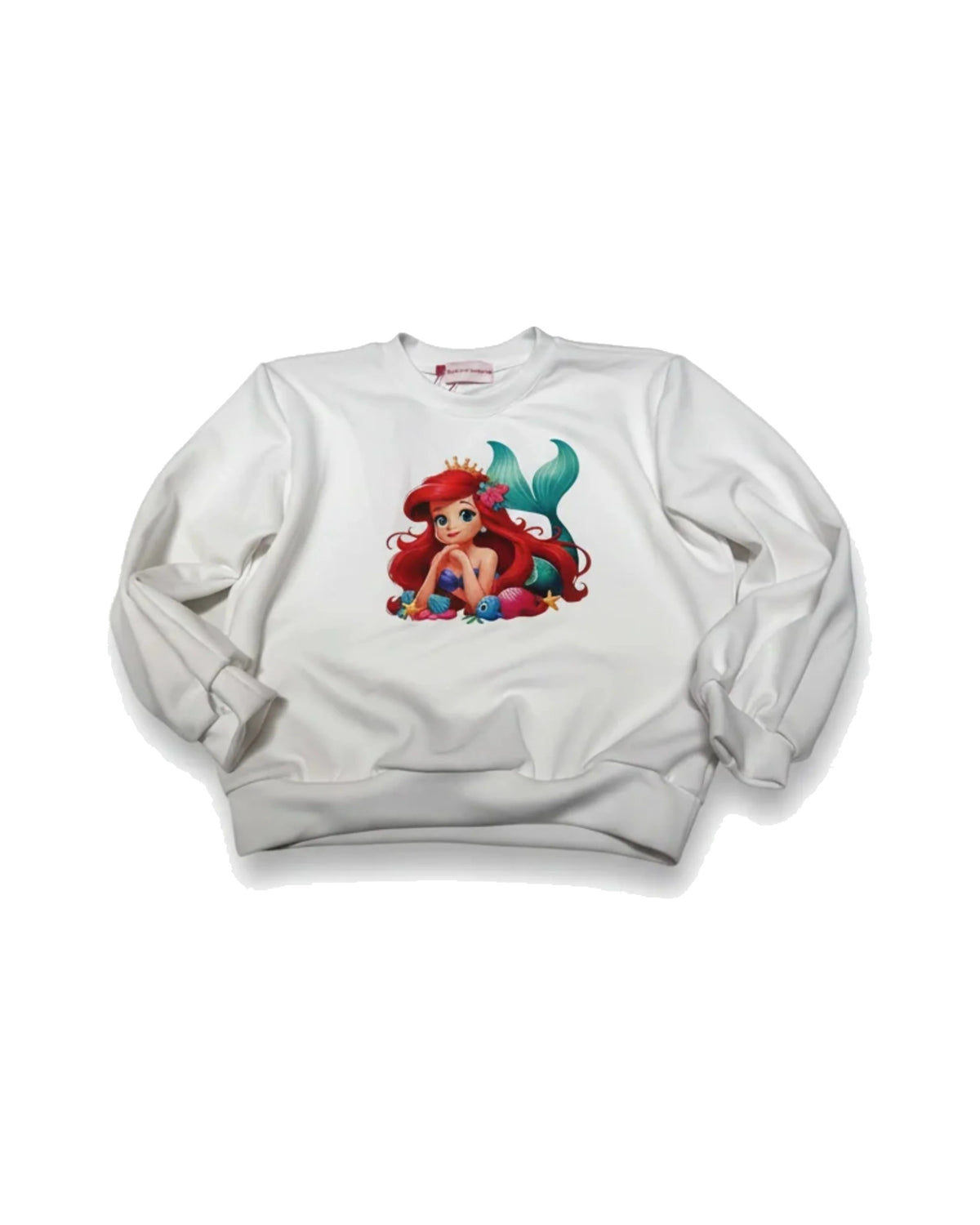 White Ariel Little Mermaid Graphic Sweatshirt for Girls – girls' top at Quatre Épingles, Beirut
