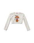 White Happy Halloween Pumpkin Graphic Cropped Top – girls' top at Quatre Épingles, Beirut