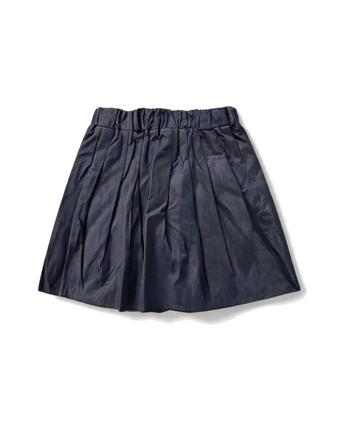 Black Faux Leather Pleated Mini Skirt – girls' skirt at Quatre Épingles, Beirut