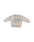 Cream Sweatshirt with Shimmering Sequin Graphic & Ribbed Details – girls' top at Quatre Épingles, Beirut