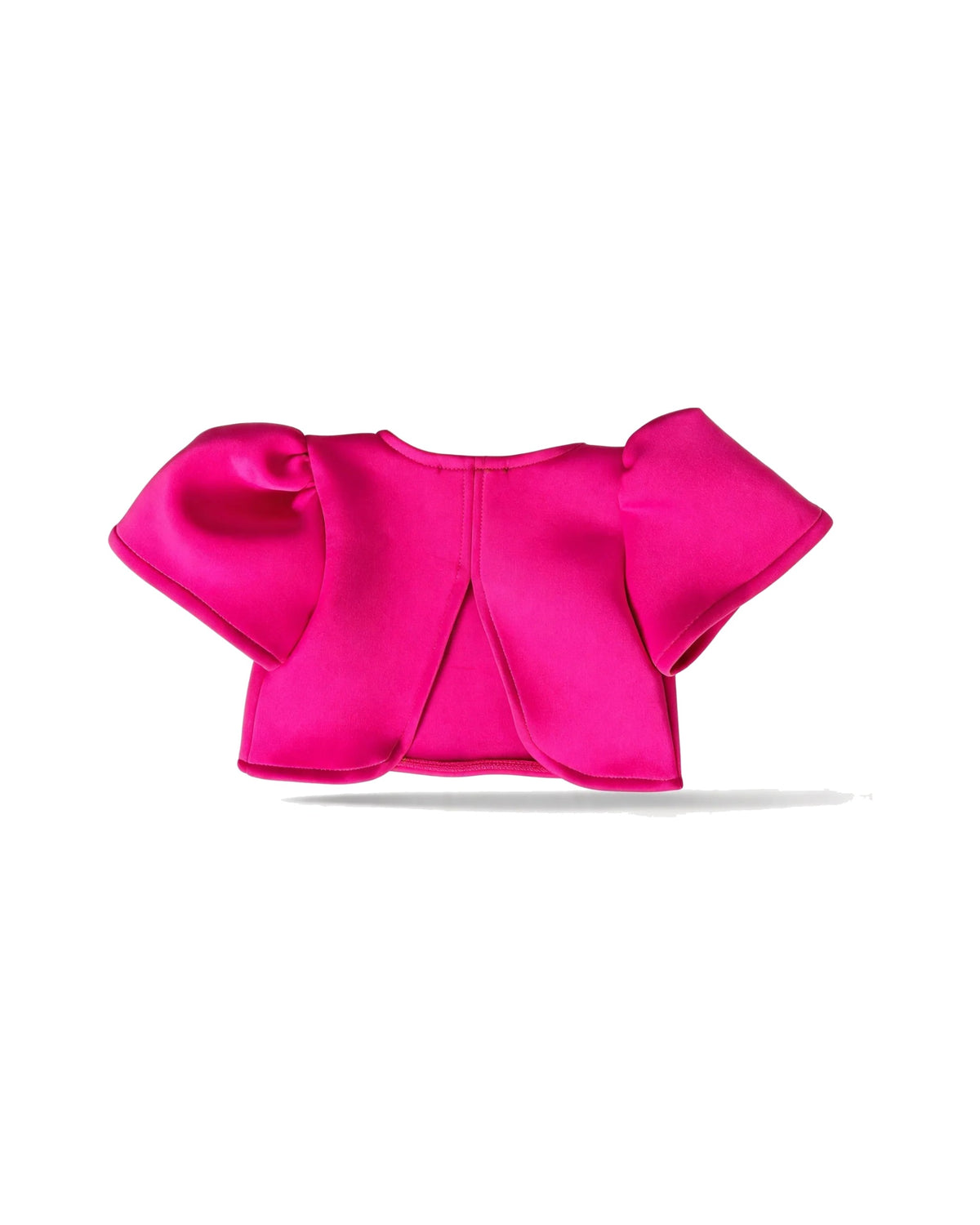 Pink Puff Sleeve Crop Top – Fuchsia – girls' top at Quatre Épingles, Beirut (view 2)