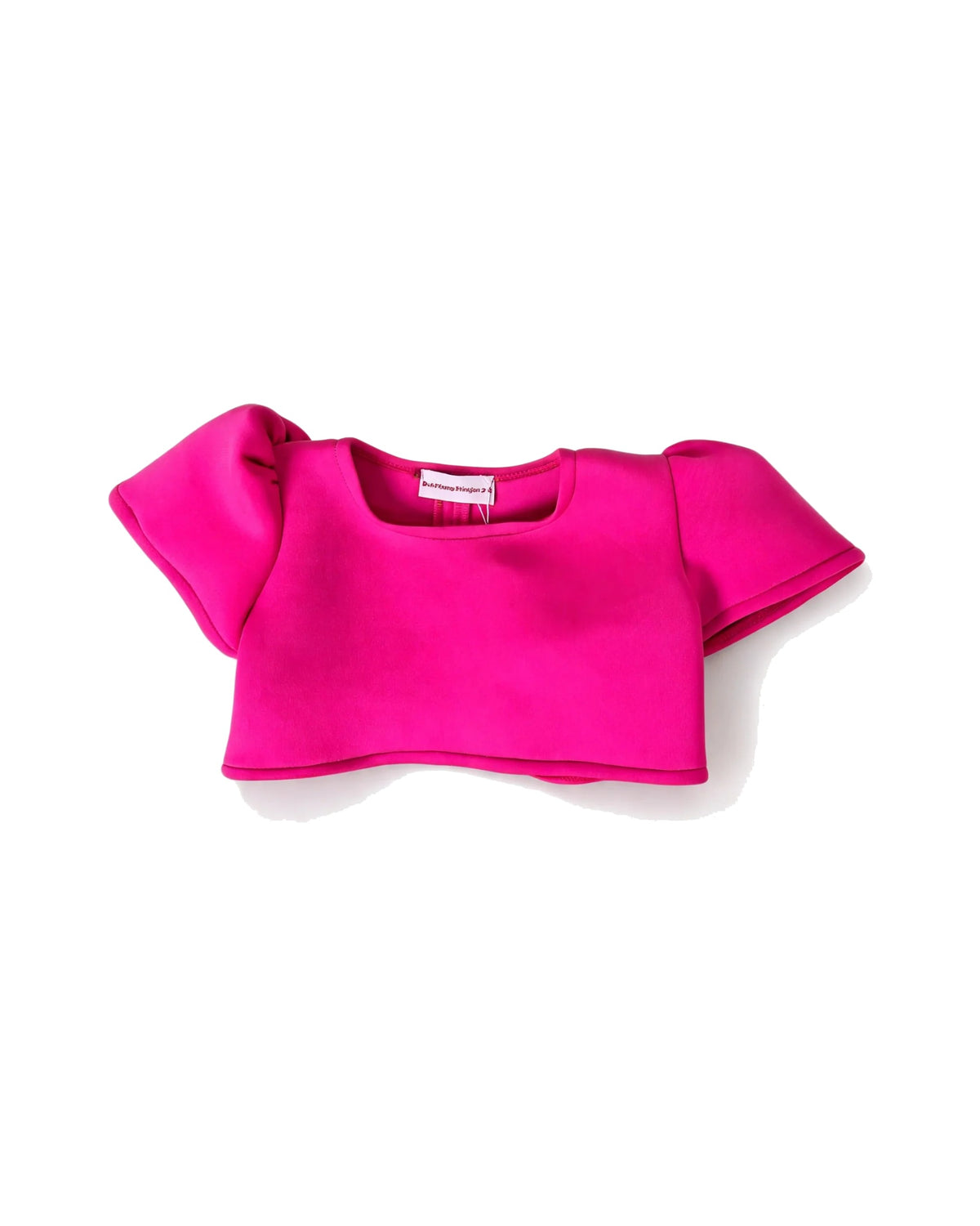 Pink Puff Sleeve Crop Top – Fuchsia – girls' top at Quatre Épingles, Beirut