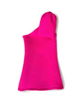 Pink One-Shoulder Puff Sleeve Dress – Fuchsia – girls' dress at Quatre Épingles, Beirut