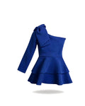 One-Shoulder Bow Dress with Double-Layer Ruffle Skirt – girls' dress at Quatre Épingles, Beirut