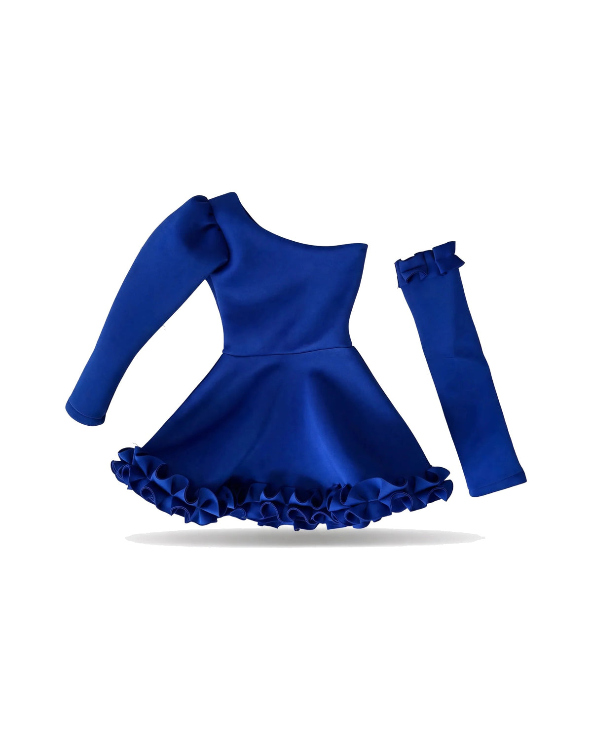 One-Shoulder Ruffle Hem Dress with Detachable Sleeve – girls' dress at Quatre Épingles, Beirut