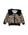 Camouflage Zip-Up Jacket with Black Collar – girls' jacket at Quatre Épingles, Beirut