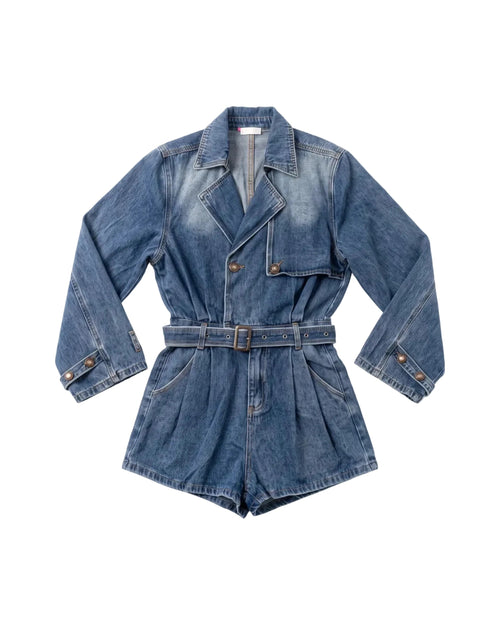 Denim Playsuit – women's jumpsuit at Quatre Épingles, Beirut