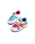 Colorblock Sneakers with Cute Cartoon Charms – Pink & Turquoise – girls' shoes at Quatre Épingles, Beirut