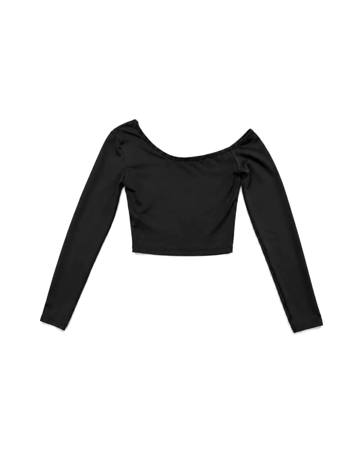 Long Sleeve Scoop Neck Crop Top – women's top at Quatre Épingles, Beirut (view 2)