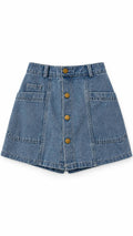 Button-Front Denim Skirt with Patch Pockets – girls' skirt at Quatre Épingles, Beirut