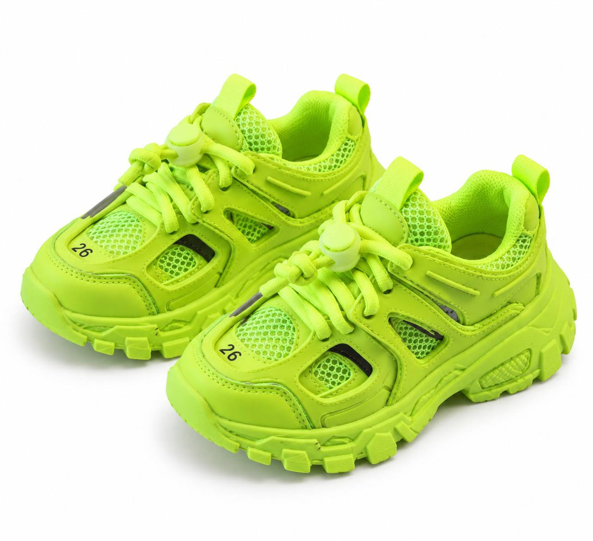Kids Chunky Mesh Sneakers - Fluo