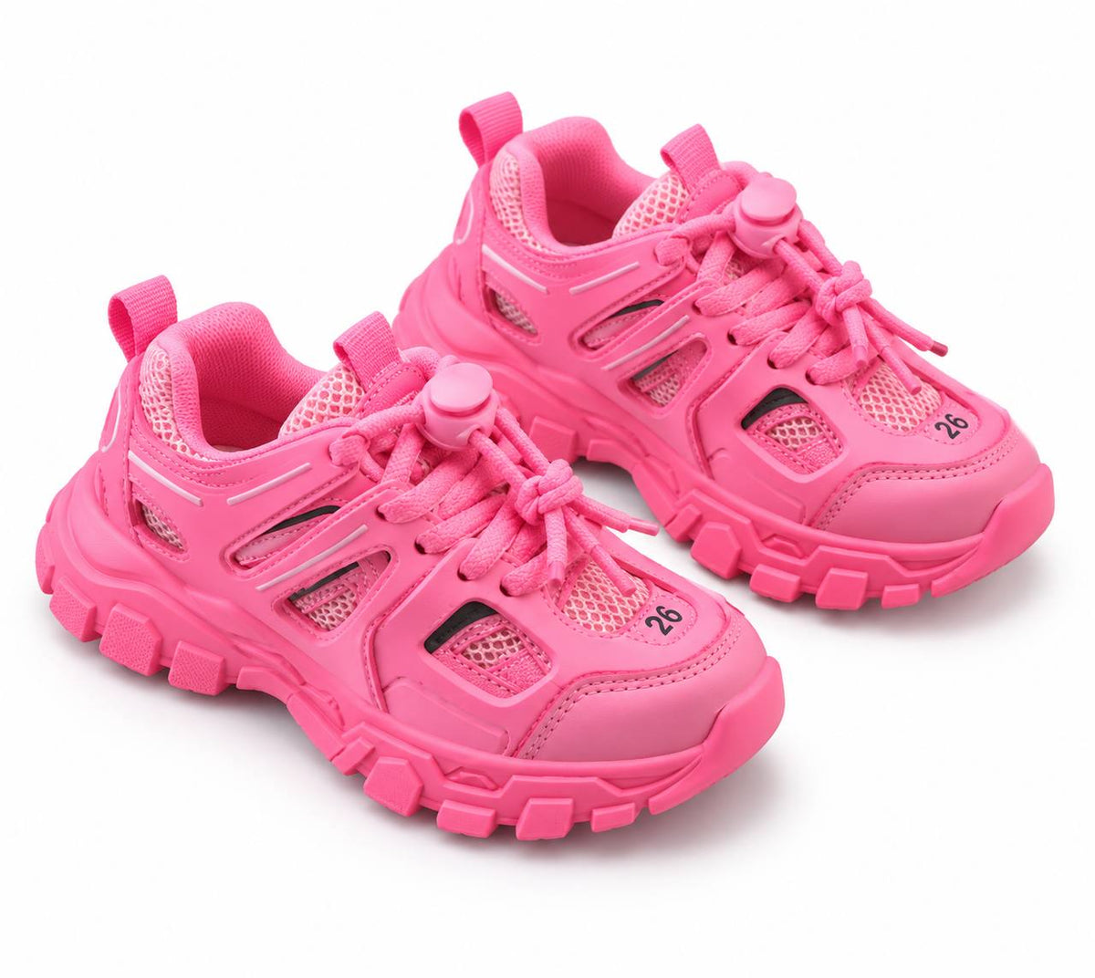 Kids Chunky Mesh Sneakers - Pink