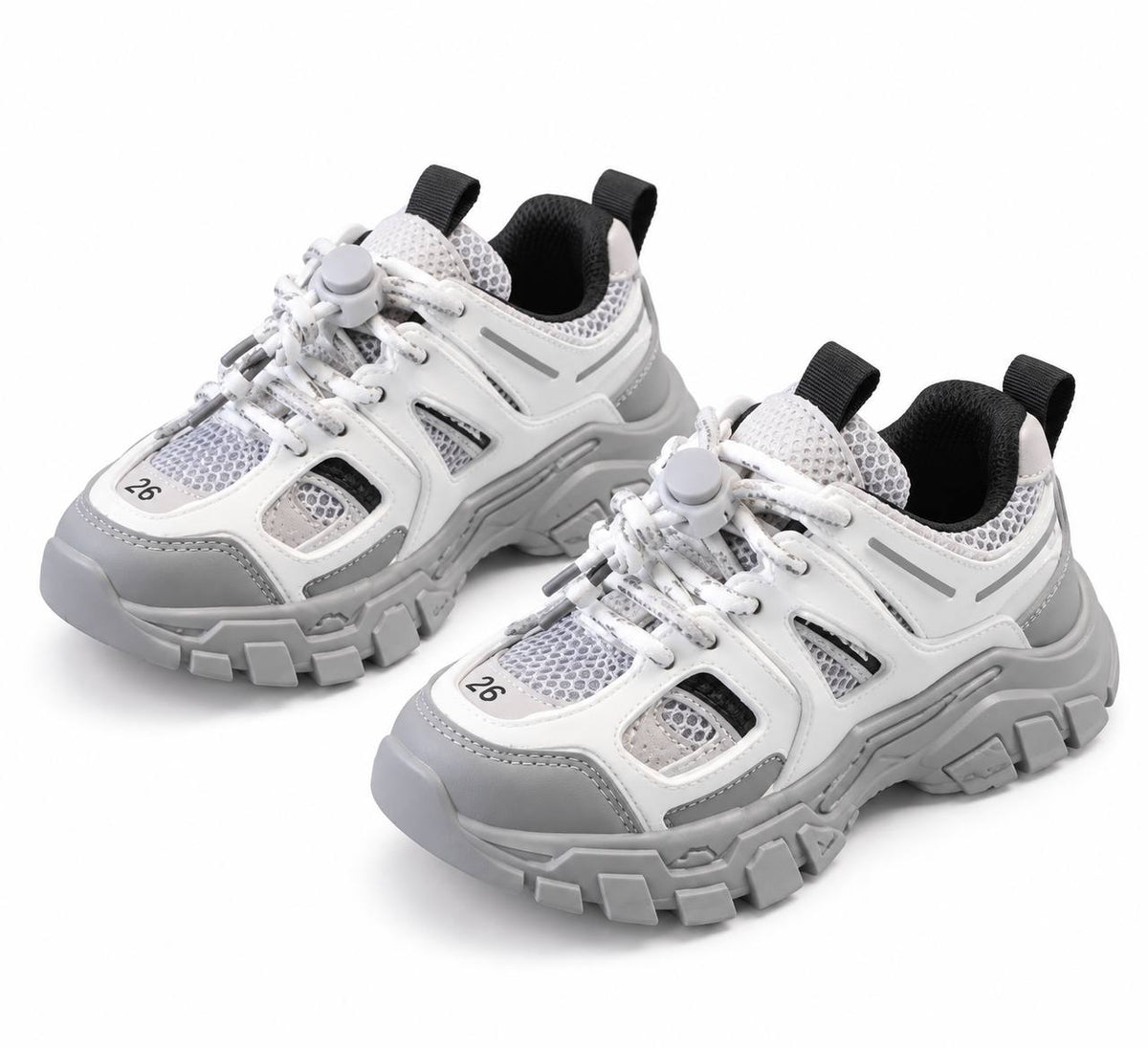 Kids Chunky Mesh Sneakers - White