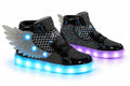 Kids Winged Light-Up High-Top Sneakers - Black