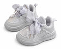 Kids Glitter Bow Sneakers - Grey