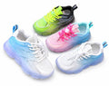 Kids Color-Block Light-Up Sneakers - Black, rose blue, and blue-white