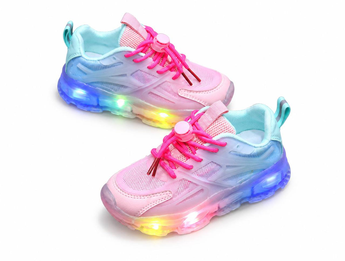 Kids Color-Block Light-Up Sneakers - Rose blue