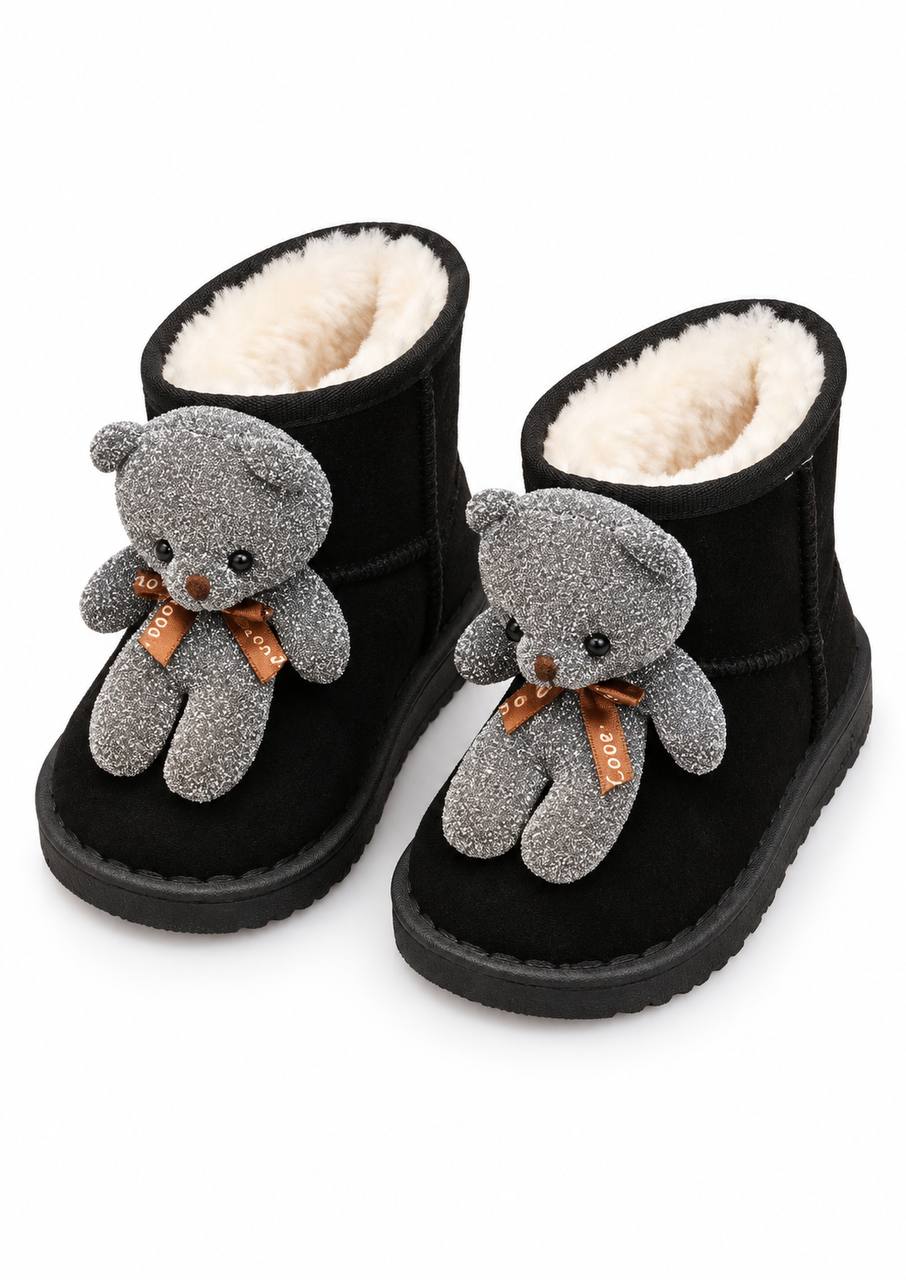Pink teddy-bear boots